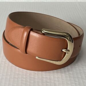 B-Low The Belt Kennedy Belt Coffee Genuine Leather Womens Sz S Gold Tone Buckle